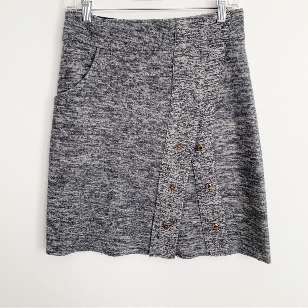 Anthropologie Sparrow Wrap Snap Asymmetric Mini Skirt Sz S